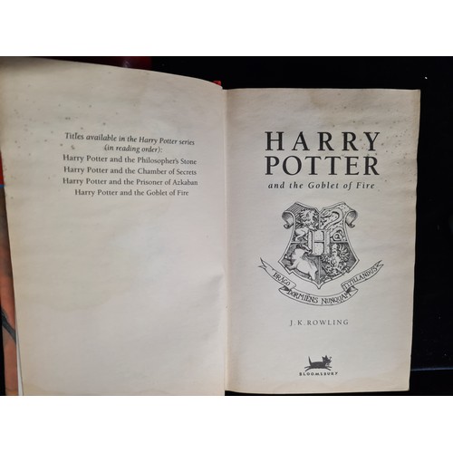 162 - A hard cover first edition book of Harry Potter and the Goblet of Fire by J. K. Rowling and publishe... 