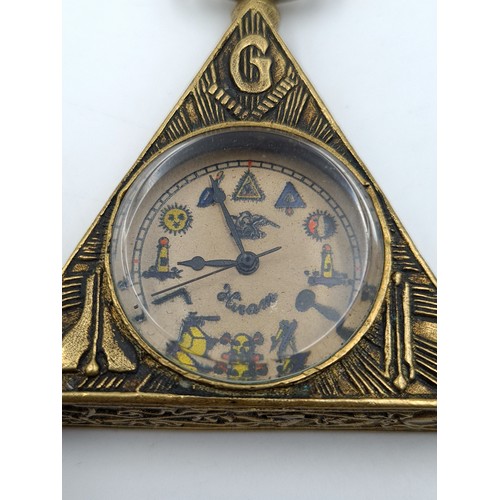 588 - A rare Masonic Hiram vintage top wind watch, with Rubis movement and wind up mechanism. Item in work... 