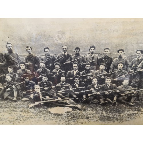 72 - A vintage newspaper print of a photograph depicting the IRA flying column of south armagh, with hand... 