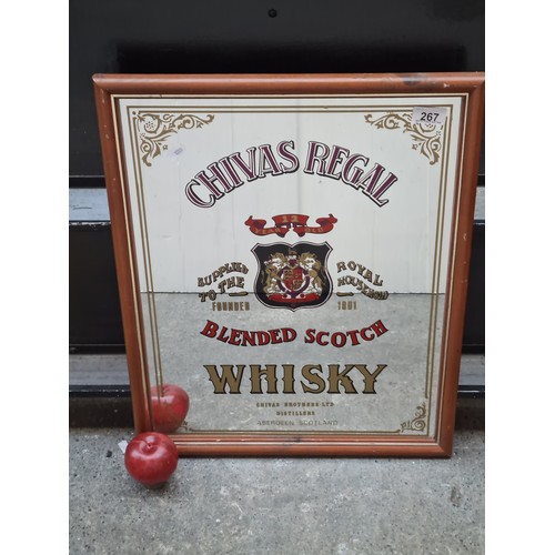 267 - A very handsome original mirrored advertising sign for Chivas Regal Blended Scotch Whisky. With vibr... 