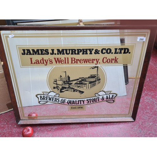 268 - Star lot : A very large rectangular mirrored advertising sign for James J. Murphy & Co. LTD Lady's W... 