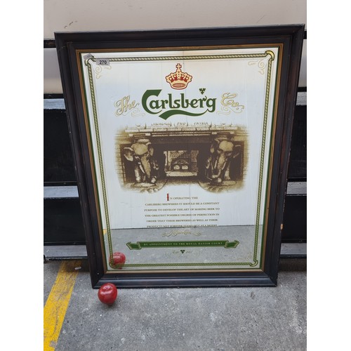 270 - Star Lot : A very cool, very striking large mirrored advertisement sign for The Carlsberg Company. I... 