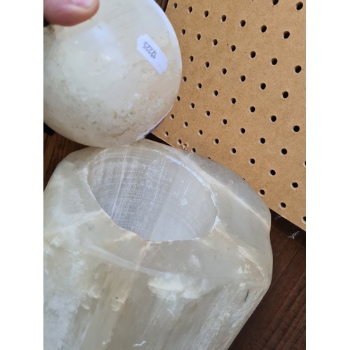 310 - A large quartz ball with solid quartz display podium. A heavy, attractive piece. Very heavy. would l... 