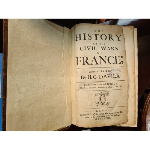 436 - An antique hardback edition of 'The History of the Civil Wars of France' by H. C. D'Avila. Published... 