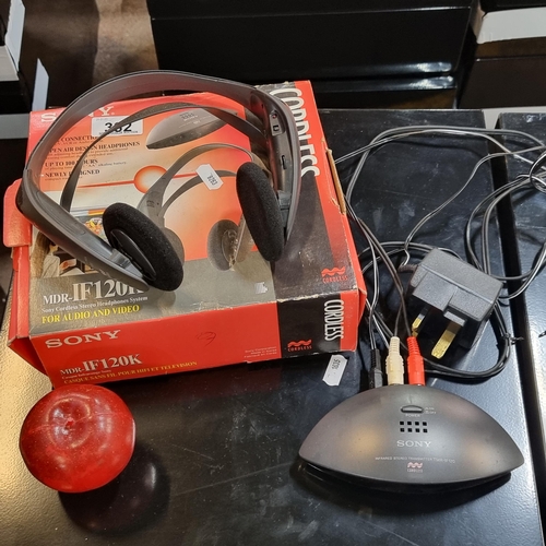 382 - A Sony MDR-IF120K Cordless Stereo Headphones System for audio and video, in original packaging.