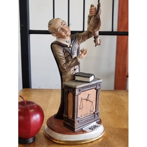 638 - An Italian made porcelain original Capodimonte figurine by R. Guidolin depicting a professor of law ... 