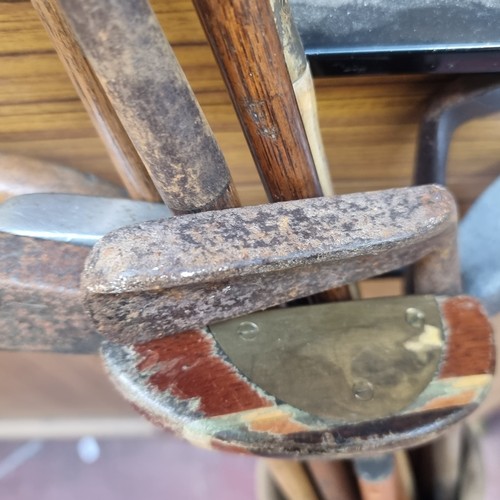 337 - Eleven antique hickory shafted golf clubs including irons, wedges and putters. Come with original pe... 