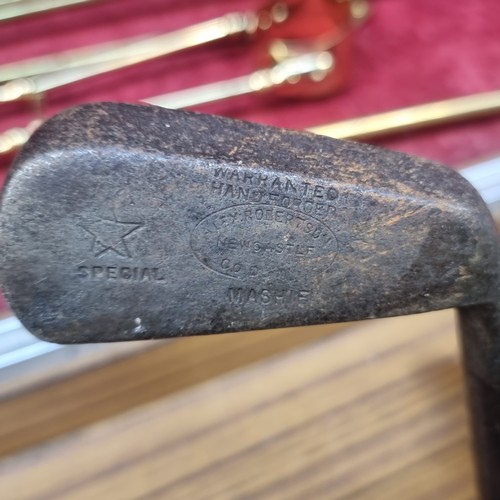 337 - Eleven antique hickory shafted golf clubs including irons, wedges and putters. Come with original pe... 