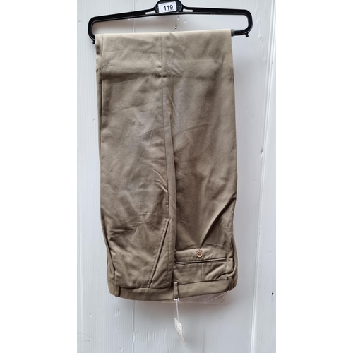 119 - A pair of tan Nicky Wallace Italian made men's suit trousers, brand new with original tags intact. E... 