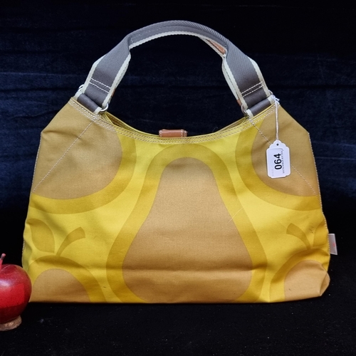 64 - A wonderful waxed canvas handbag by Irish designer Orla Kiely in a large pear print pattern. Large i... 