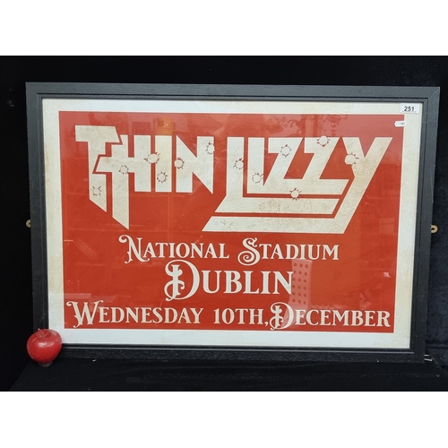 251 - A fantastic framed print of a poster advertising Thin Lizzy at the National Stadium in Dublin on Wed... 