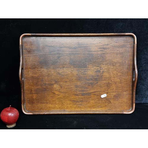 296 - A stunning antique mahogany Butler's tray with copper corners. Boasts excellent craftmanship, in ori... 