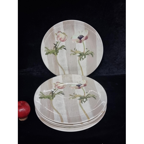 300 - Five fabulous ceramic Gien of France serving plates featuring the Anemone pattern. Similar servingwa... 