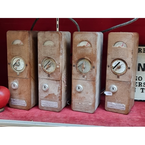 361 - Four vintage electrical coin operated metres manufactured by Avon Metres and Alberice.