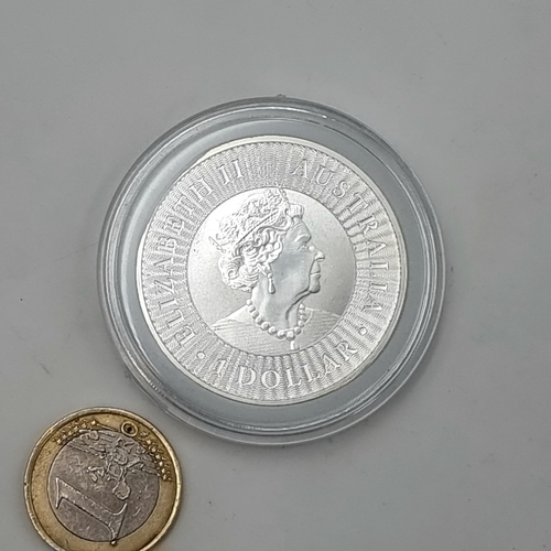 850 - An Australian One dollar one ounce fine silver coin, dated 2019. In mint condition.