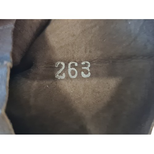 75 - A handsome pair of long Christian Dior genuine brown leather women's gloves, stamped to interior. Ve... 