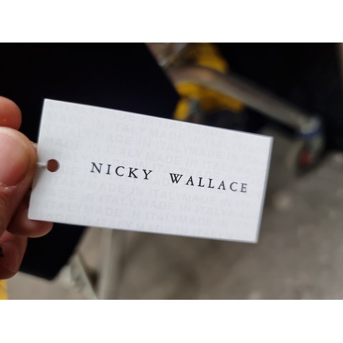 118 - A pair of navy Nicky Wallace Italian made men's suit trousers, brand new with original tags intact. ... 