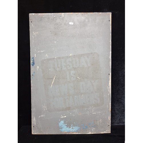 249 - A large original vintage metal wall sign reading 