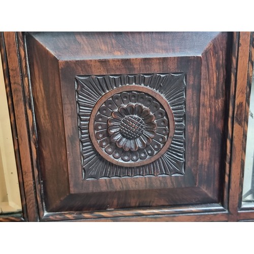621 - Star Lot: A stunning antique Edwardian rosewood music cabinet featuring beautiful marquetry in the f... 