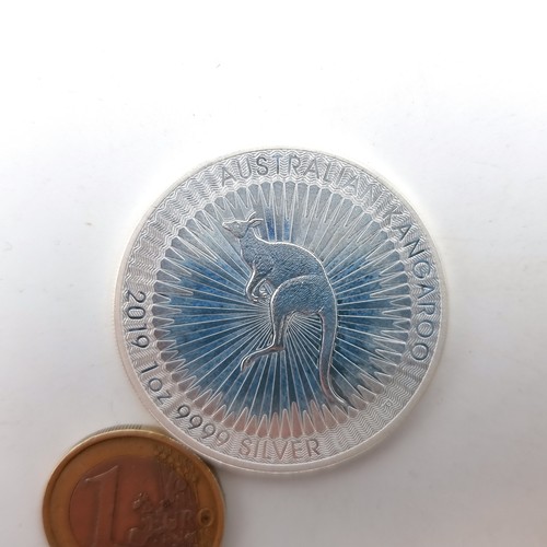 850 - An Australian One dollar one ounce fine silver coin, dated 2019. In mint condition.