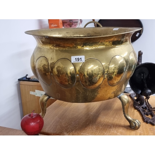 191 - Star lot : An outstanding huge late nineteenth century brass standing planter. Beautifully deigned w... 