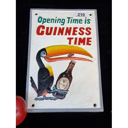 210 - A really striking and heavy cast metal advertising sign for Guinness. Including the iconic Guinness ... 