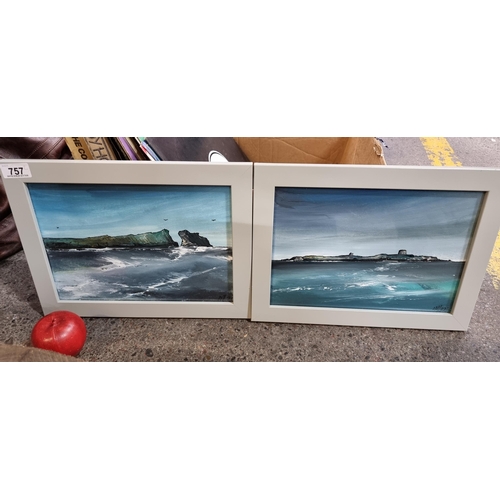 757 - A fantastic pair of original framed oil on canvas paintings by Irish artist Marcel Lindsey, featurin... 