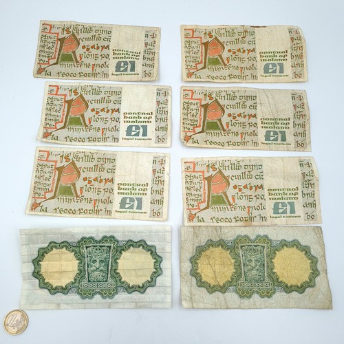 50 - A collection of Irish bank notes, including two Lady Lavery one pound notes (69/70) and six B series... 