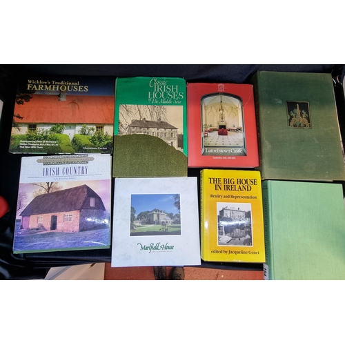 A selection of seven hardback books on the subject of Irish large Houses and Architecture including Irish Houses and Castles (signed by the author Desmond Guinness) Also includes "Ghosts in Irish Houses" and "Wicklow's Traditional Farmhouse (signed by the author Christiaan Corlett)