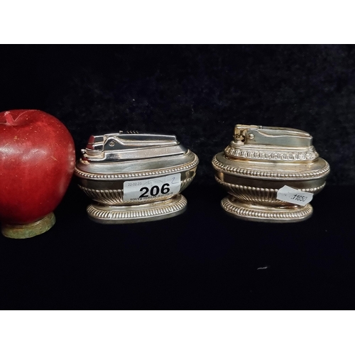 206 - A very lavish pair of vintage Ronson table lighters including one 