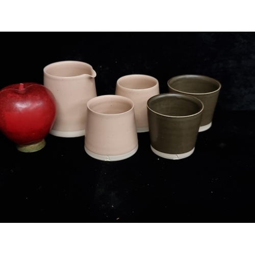 213 - Five gorgeous hand made ceramic dishes by the Irish pottery studio Arran Street East. Comprising of ... 