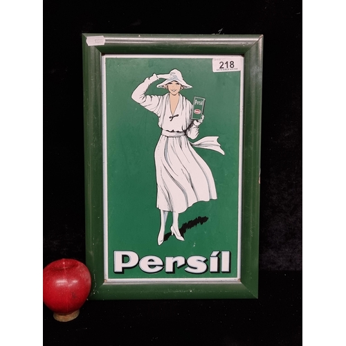 218 - A fabulous hand painted porcelain original  enamel sign advertising Persil washing powder and illust... 