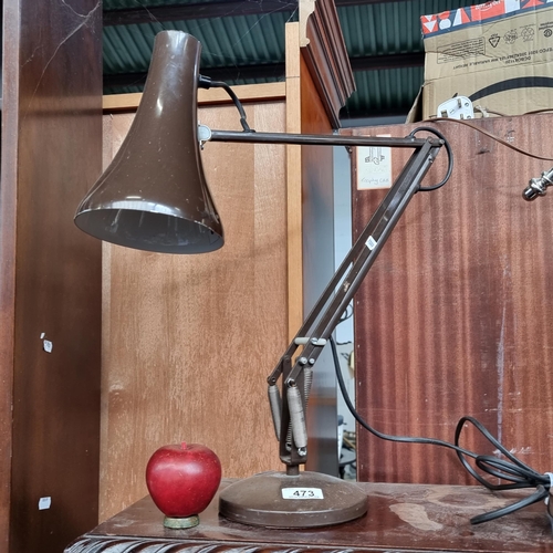 473 - A fabulous vintage 'Anglepoise' desk lamp by Herbert Terry & Sons. This example features a large sha... 