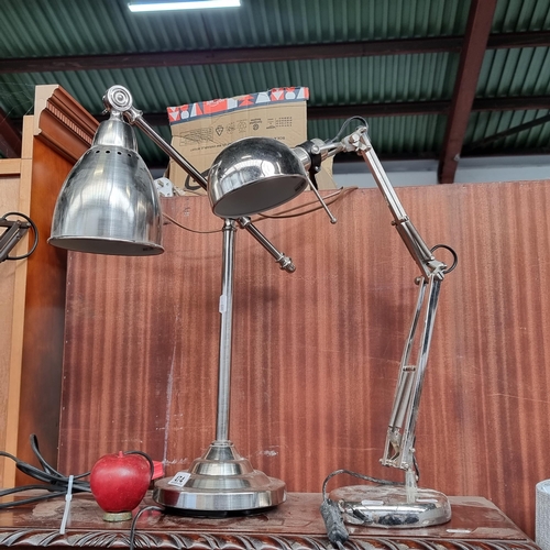 474 - Two heavy chrome articulated desk lamps from IKEA including models 'Barometer' and 'Forsa'. The 'Bar... 