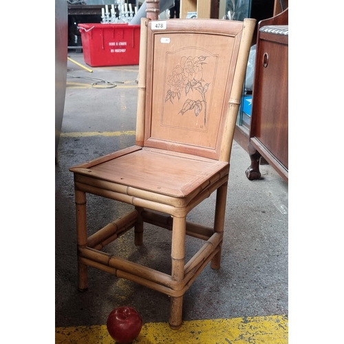 478 - An antique  truly gorgeous bamboo children's chair. This unique piece is beautifully made with a sla... 