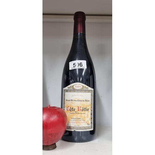 506 - A sealed bottle of 2004 Cóte Rótie, Patrick Jasmin. The Jasmin wines are noted for their velvety Bur... 