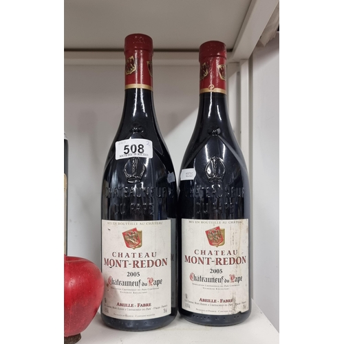 508 - Two sealed bottles of Chatreau Mont-Redon, Chateau Neuf de Pape 2005. Capacity 75cl. Retailing for $... 