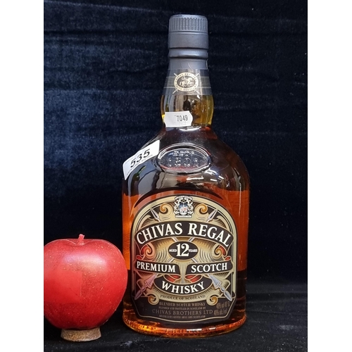 535 - A sealed bottle of Chivas Regal Aged 12 Years Premium Scotch Whisky. Retailing for €43 at www.thecel... 