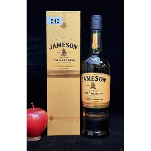 542 - A sealed bottle of Jameson Gold Reserve Three Wood Maturation Irish Whiskey. Capacity 75cl. Supplied... 