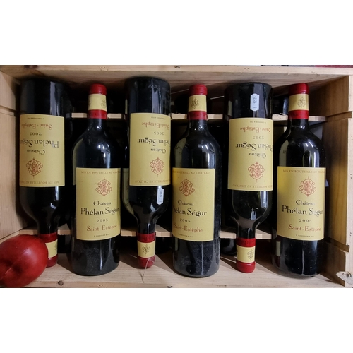 578 - Six sealed bottles of 2005 Chateau Phélan Ségur Saint-Estéphe (75cl) red wine. A lovely Bordeaux RRP... 