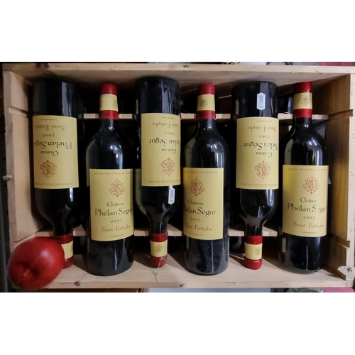 579 - Six sealed bottles of 2005 Chateau Phélan Ségur Saint-Estéphe (75cl) red wine. A lovely Bordeaux RRP... 