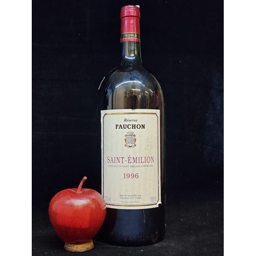 591 - A very large sealed bottle of 1996 Saint-Émilion Réserve Fauchon (150cl). Very little ullage and lab... 