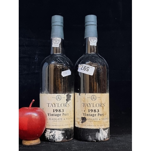 597 - Two sealed bottles of Taylor's 1983 Vintage Port (75cl each). RRP €74.80 each at wine&port.co.uk.