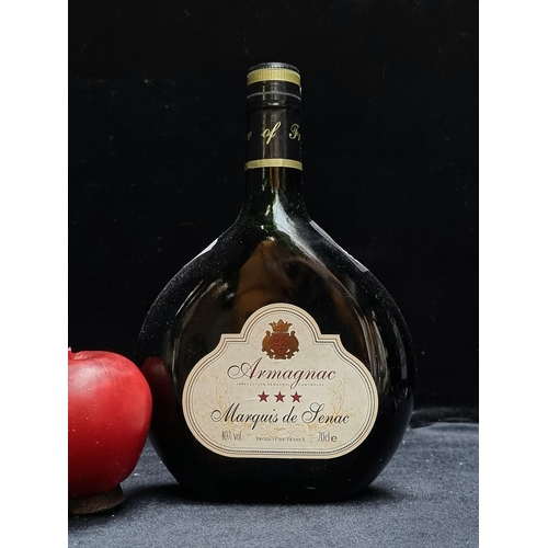 638 - A 70cl sealed bottle of Marquis de Senac 3 star Armagnac.