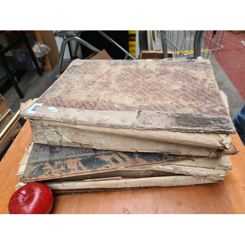 870 - Two large antique hardback books titled 