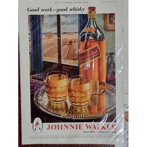 501 - A beautiful selection of ten original 1940s advertisements for Whiskey. Consisting of nine examples ... 