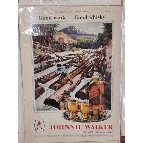 501 - A beautiful selection of ten original 1940s advertisements for Whiskey. Consisting of nine examples ... 