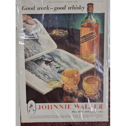 501 - A beautiful selection of ten original 1940s advertisements for Whiskey. Consisting of nine examples ... 