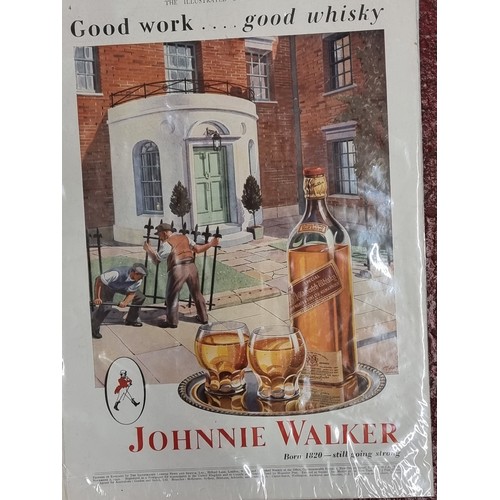 501 - A beautiful selection of ten original 1940s advertisements for Whiskey. Consisting of nine examples ... 