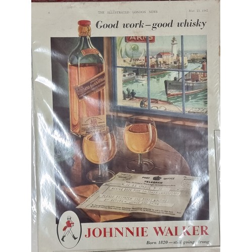 501 - A beautiful selection of ten original 1940s advertisements for Whiskey. Consisting of nine examples ... 